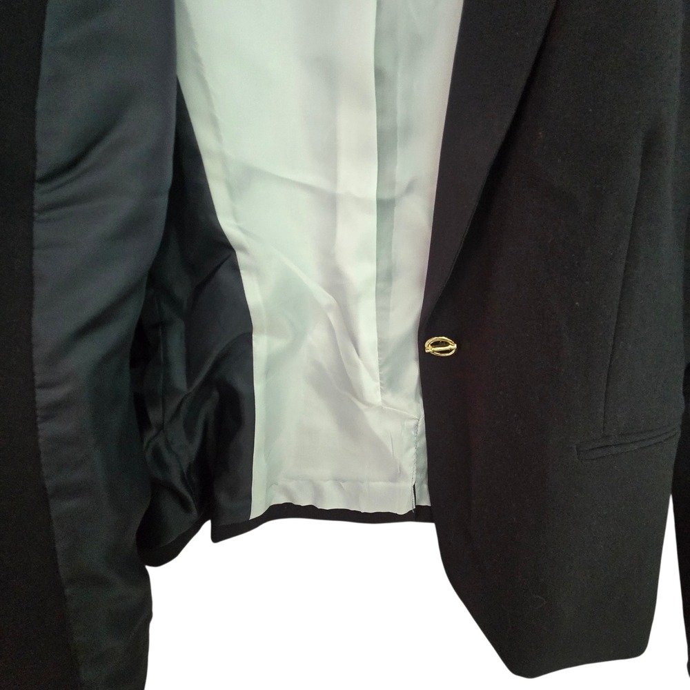 Tahari Arthur S Levine Womens Black Single Button Blazer Career Academia Size 8 - Picture 9 of 10